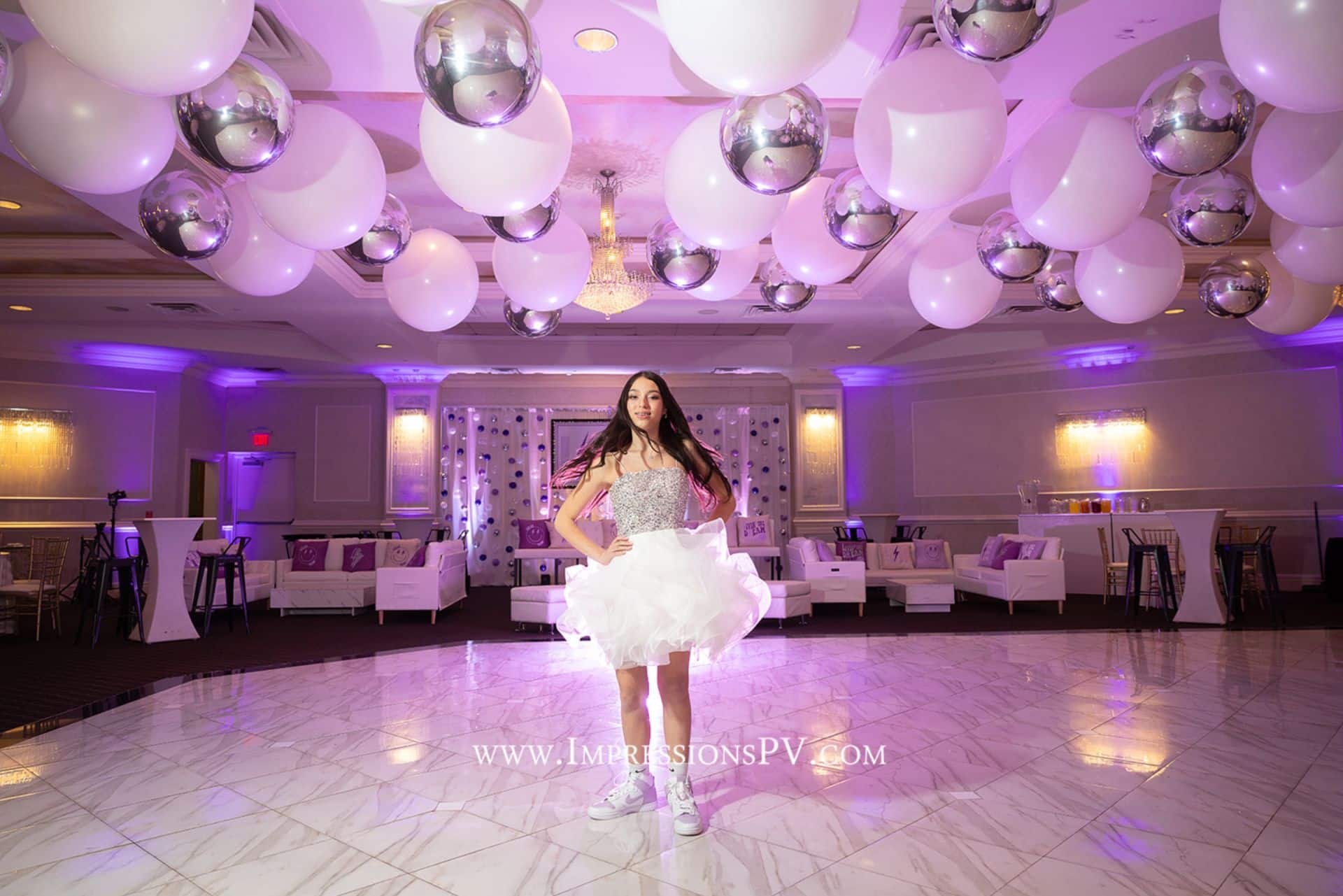 Bat Mitzvah Ceiling Decor at Wilshire Grand