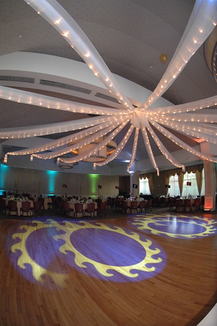 White Organza Swag over Dance Floor