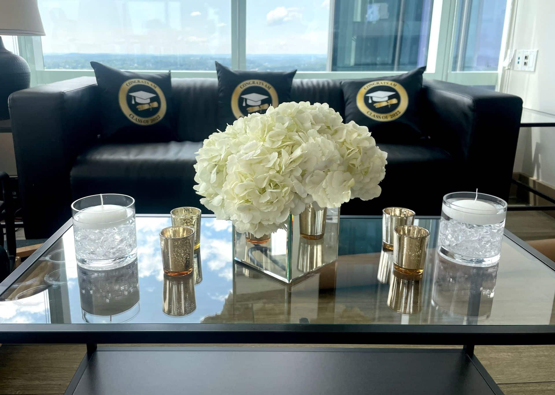 Floral Cube with Votive Candles at Kanopi, White Plains