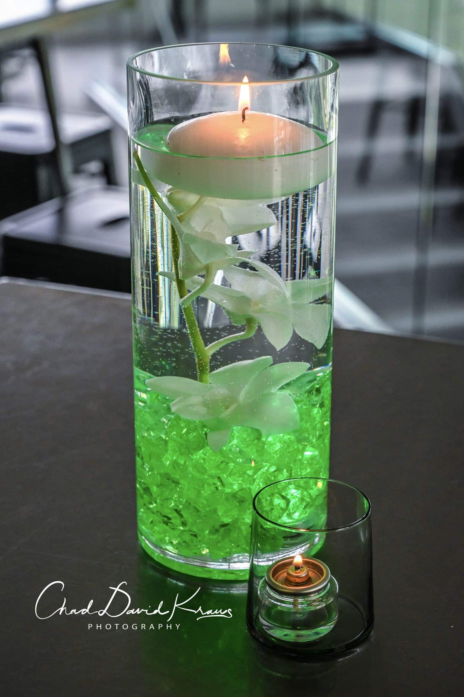 Mini Orchid Centerpiece for Cocktail Hour