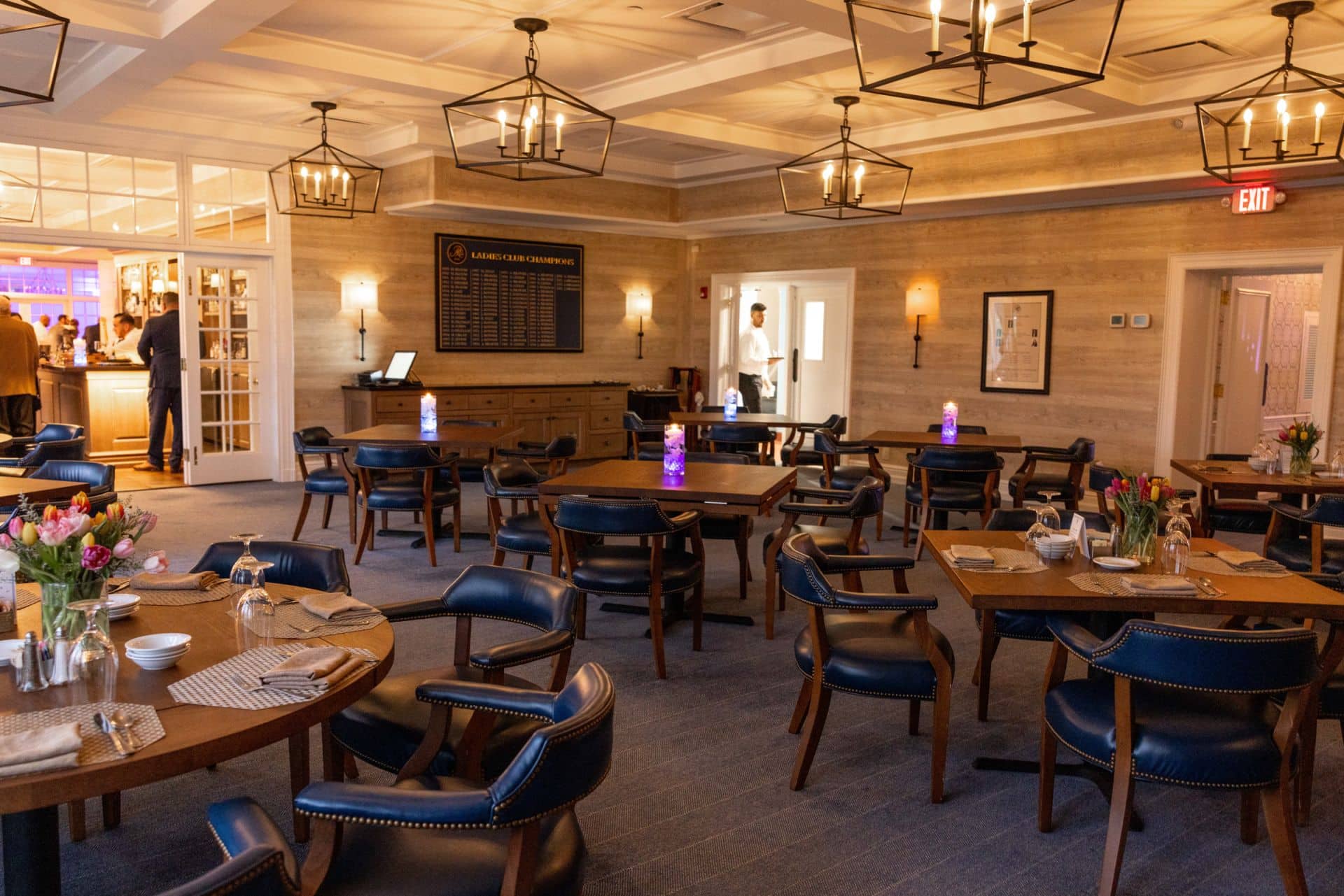 Mini Orchid Centerpiece for Cocktail Hour at Preakness Country Club