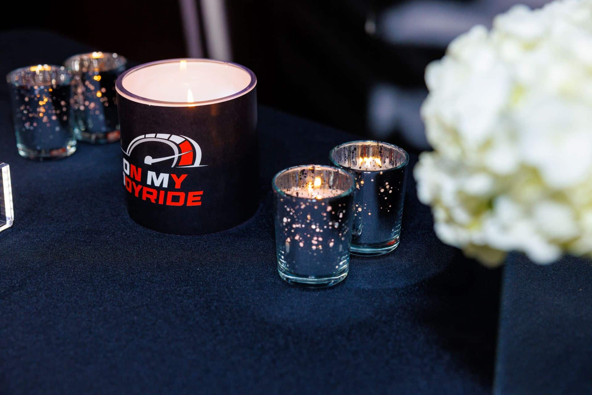 Custom Logo Wrapped Votive for a Bar Mitzvah