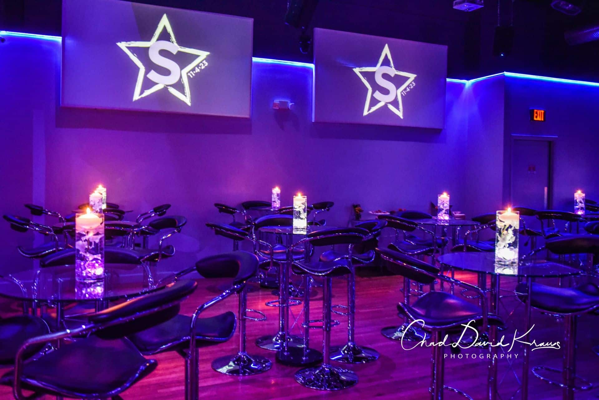 LED Orchid Centerpieces for Cocktail Hour at Club Infinity, Pleasantville