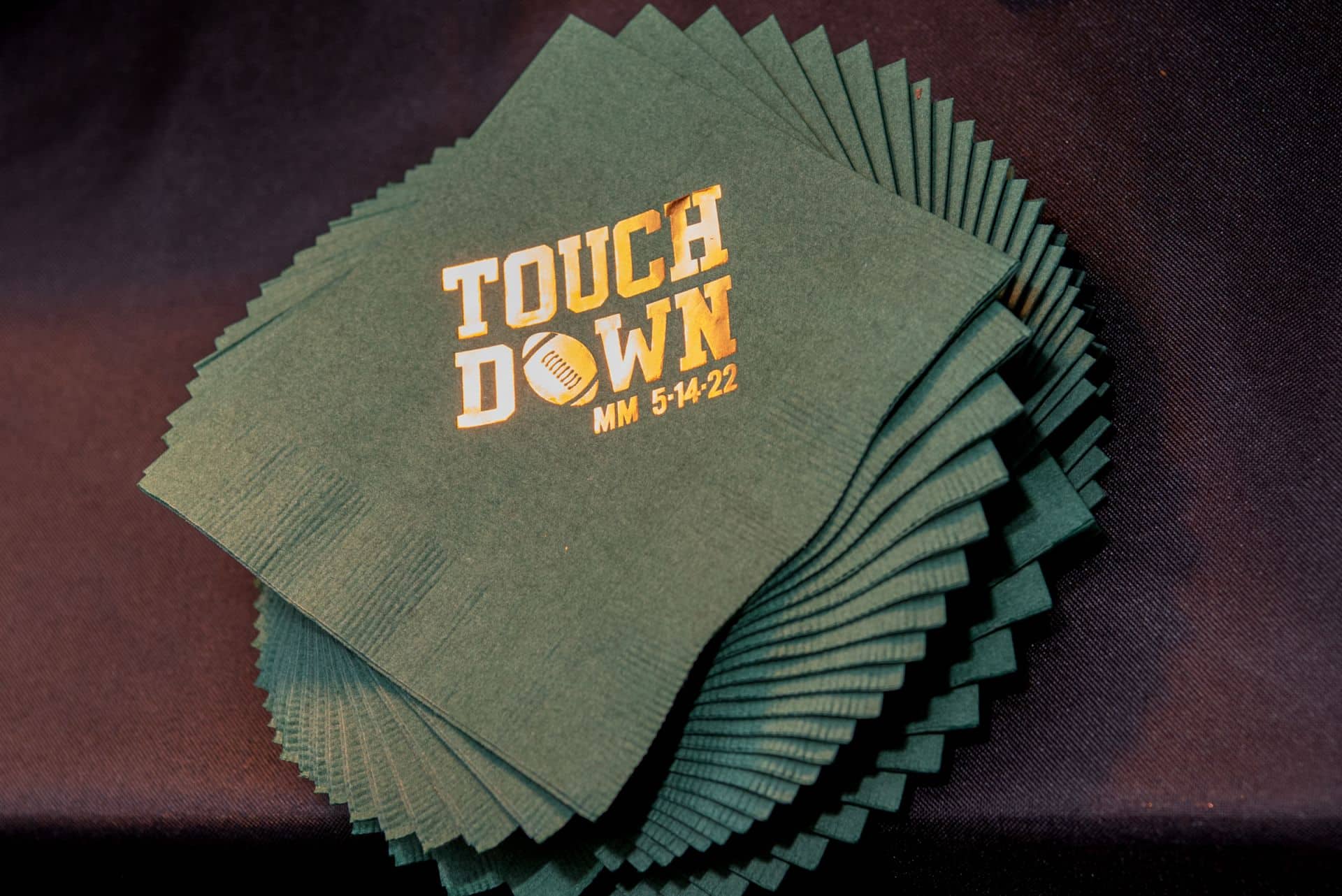 Custom Logo Napkins for Football Themed Bar Mitzvah