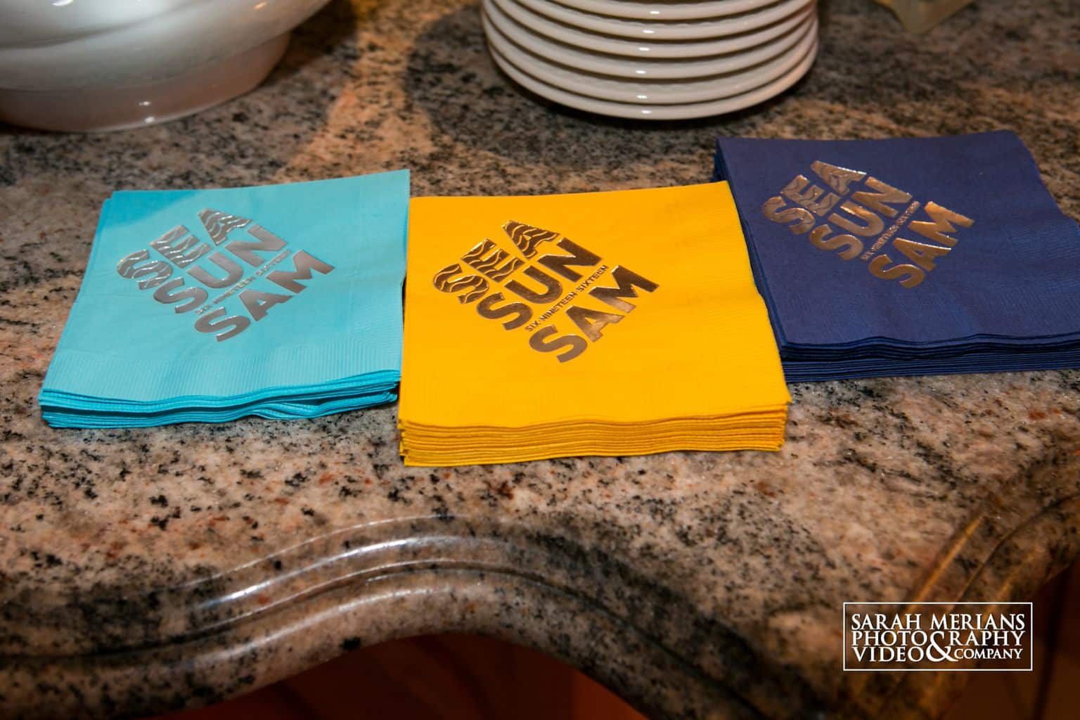 Beach Themed Cocktail Napkins with Custom Logo