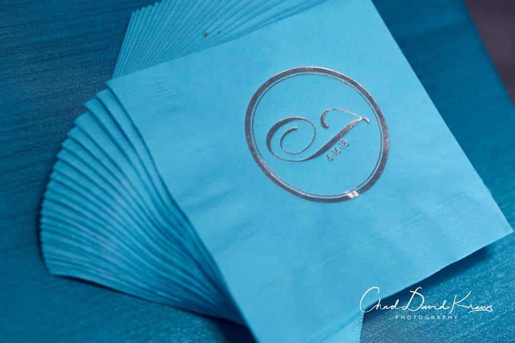 Bat Mitzvah Cocktail Napkins with Custom Silver Metallic Logo