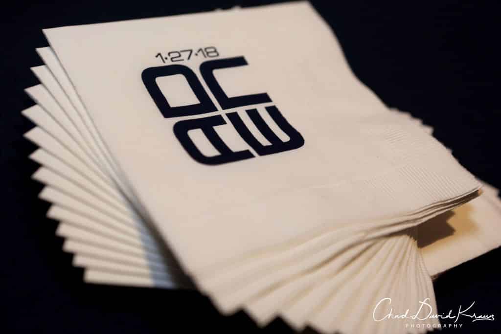 Custom Cocktail Napkins with Foil Stamped Logo
