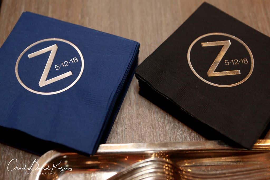 Custom Cocktail Napkins with Foil Stamped Logo