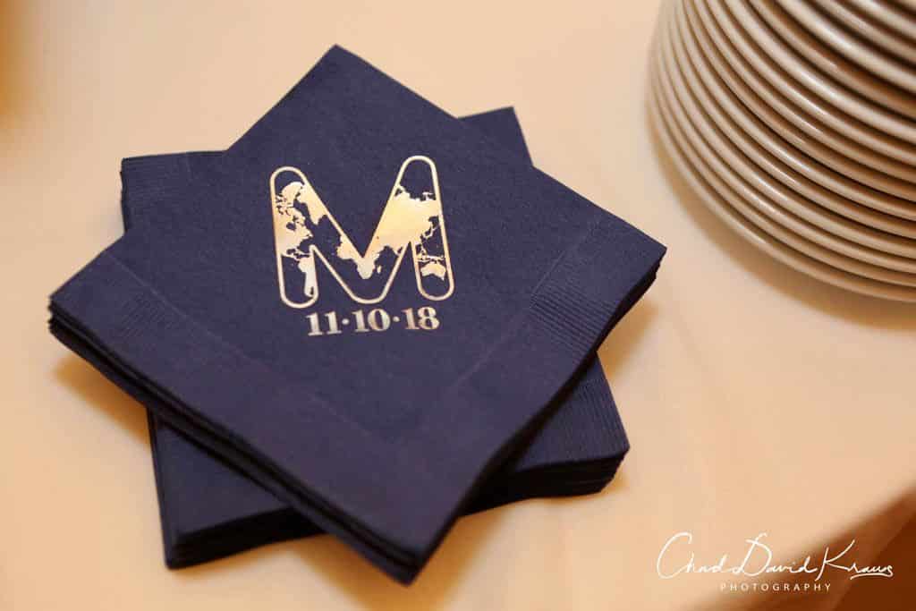Travel Themed Cocktail Napkin with Custom Logo