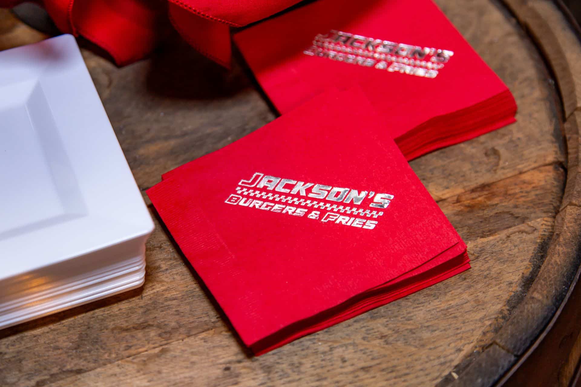 Custom Red Cocktail Napkins