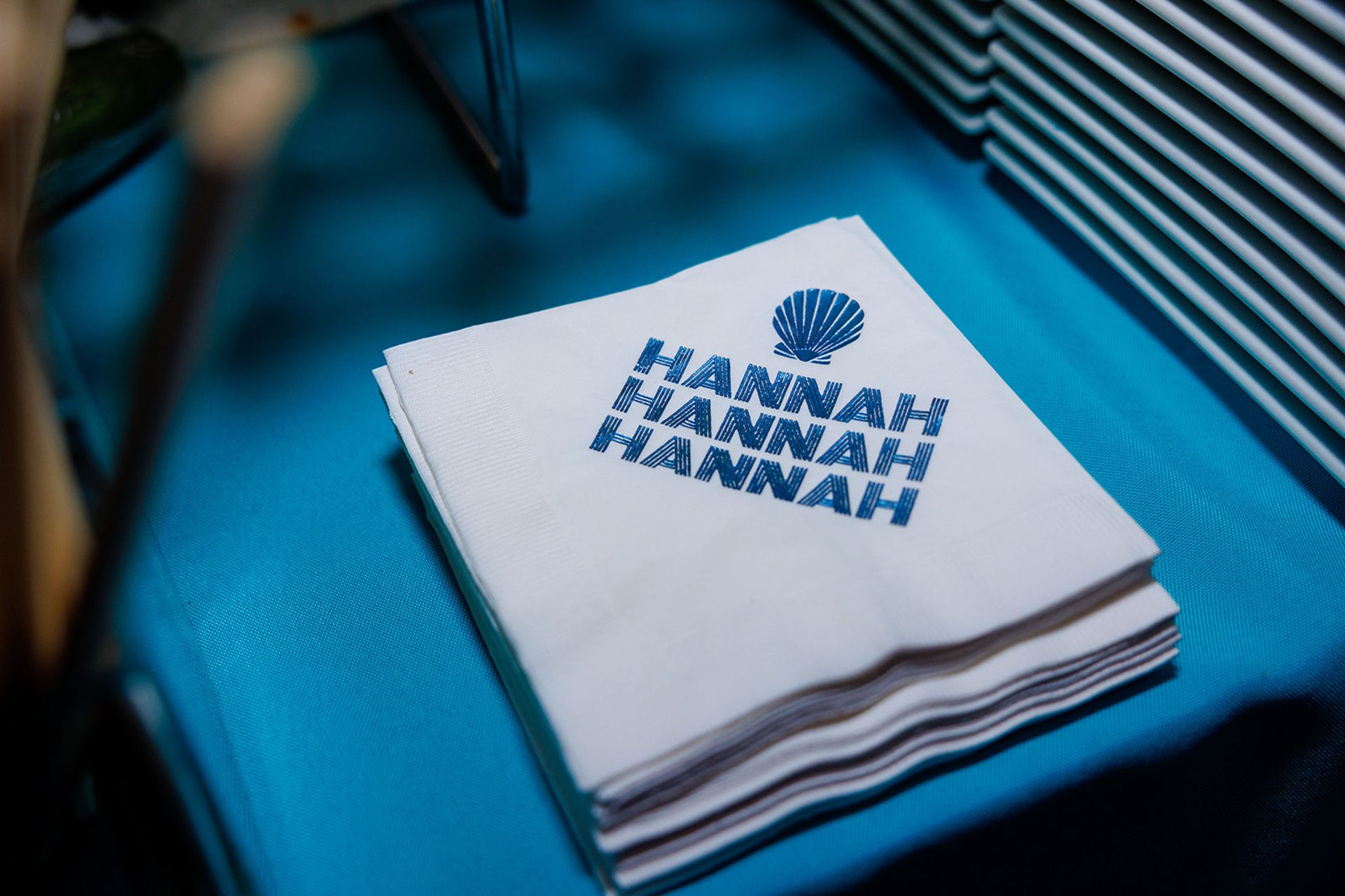 Custom Cocktail Napkins for a Beach Theme Bat Mitzvah