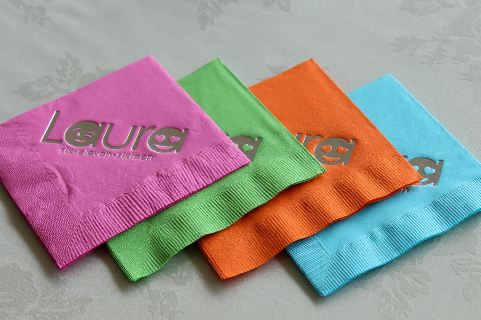 Neon Cocktail Napkins with Custom Emoji Logo