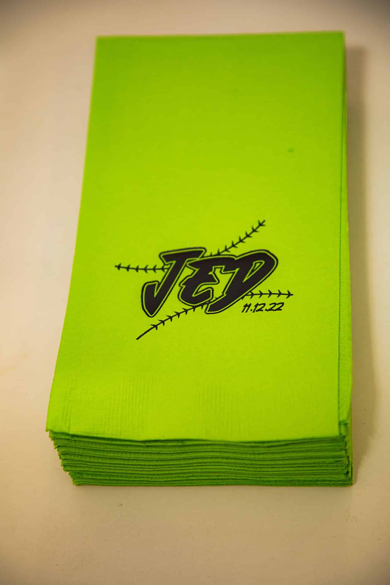 Custom Green Cocktail Napkins with Logo