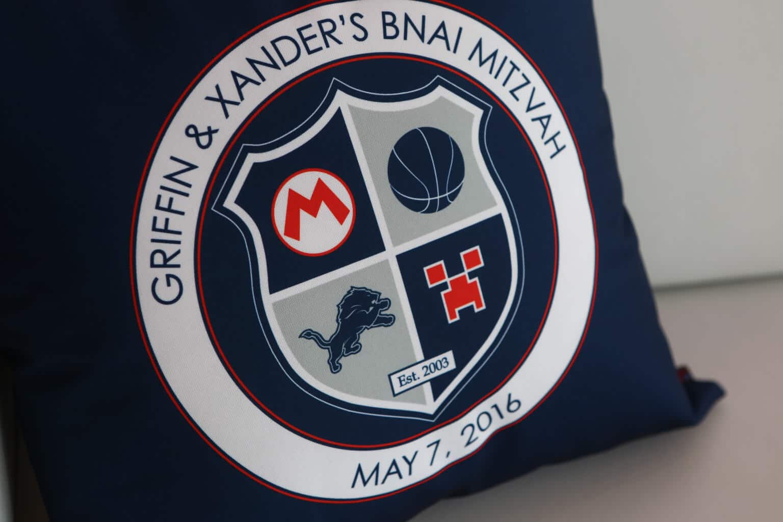 Custom Bnai Mitzvah Logo Pillow