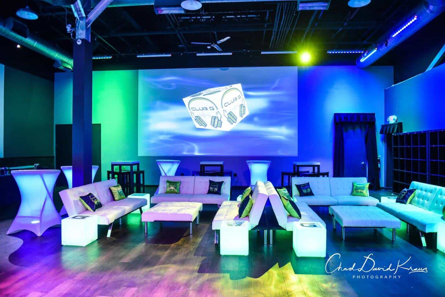 Custom Logo Pillows at Club LED, Nanuet