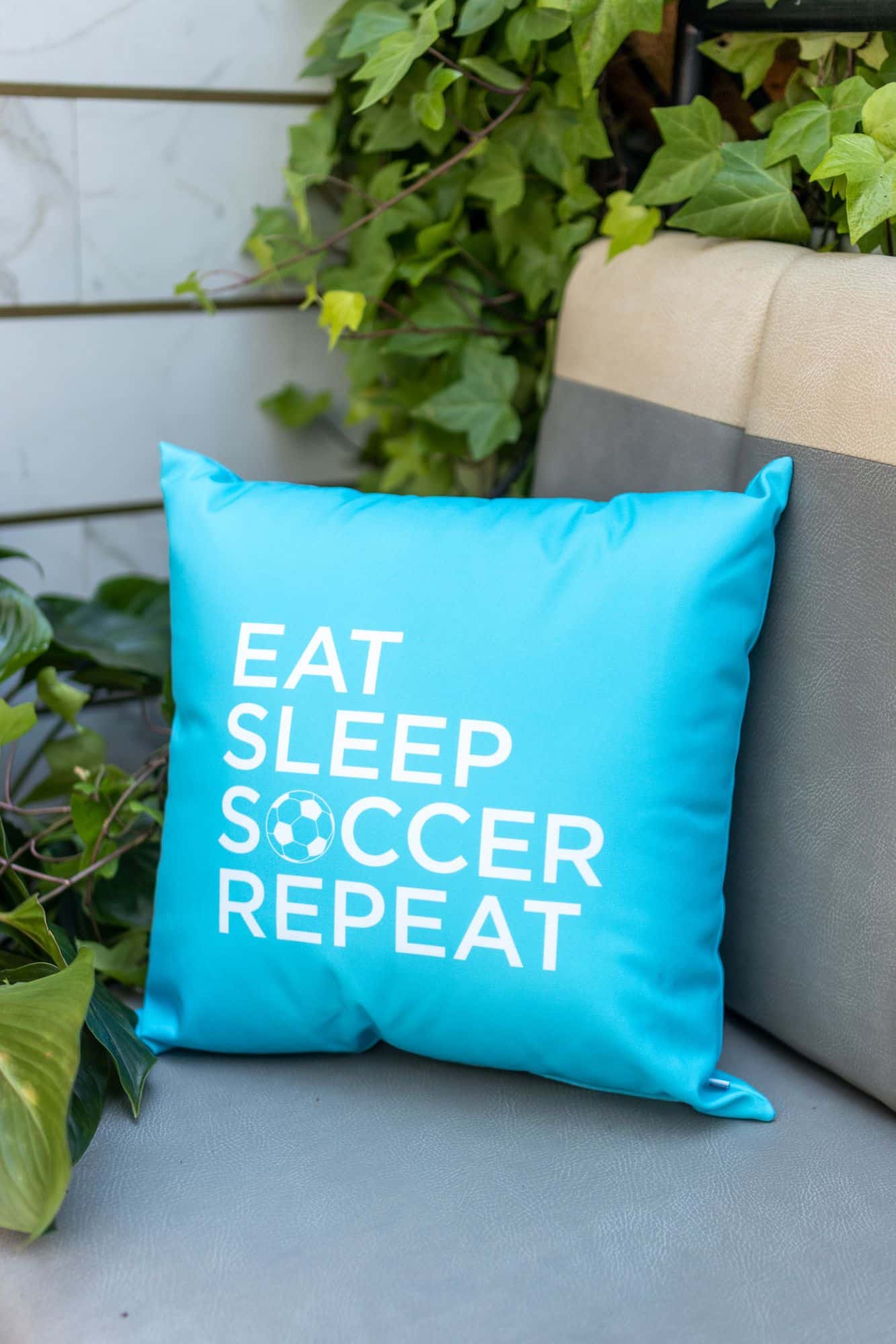 Custom Soccer Theme Pillows for Custom Lounge Setup