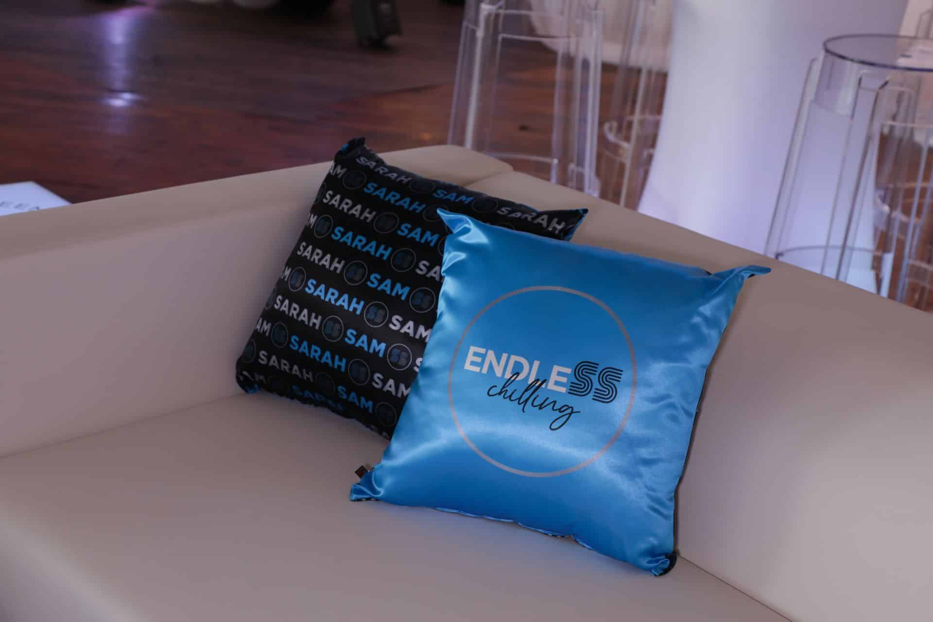 B'nai Mitzvah Logo Pillows with Step and Repeat Pattern