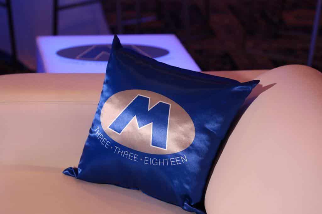 Custom Logo Pillow for Bar Mitzvah Lounge