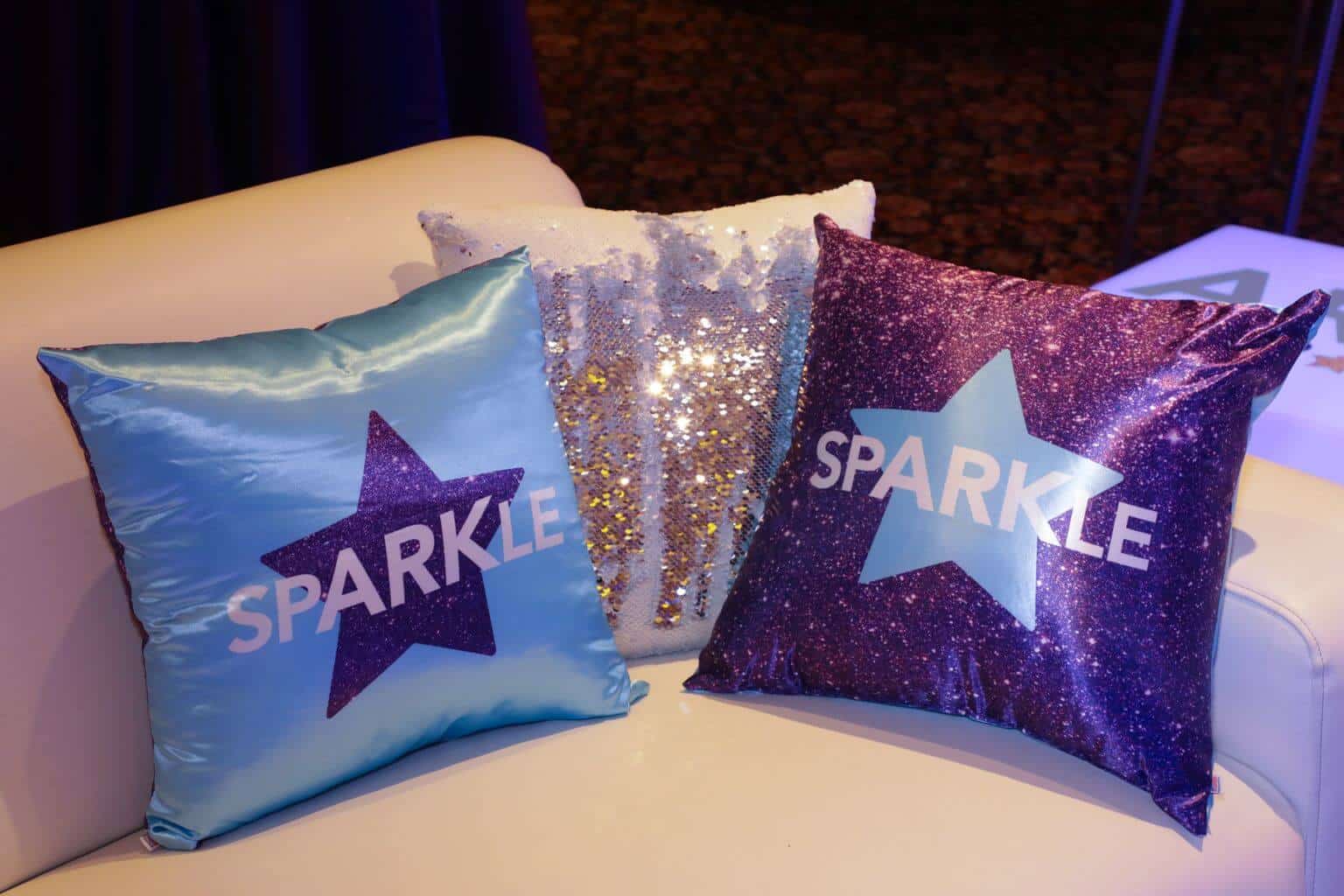 Custom Logo Pillow & Bling Pillow for Bat Mitzvah Lounge