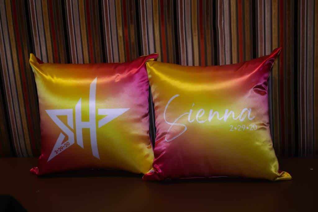Custom Gradient Logo Pillows for Lounge Decor