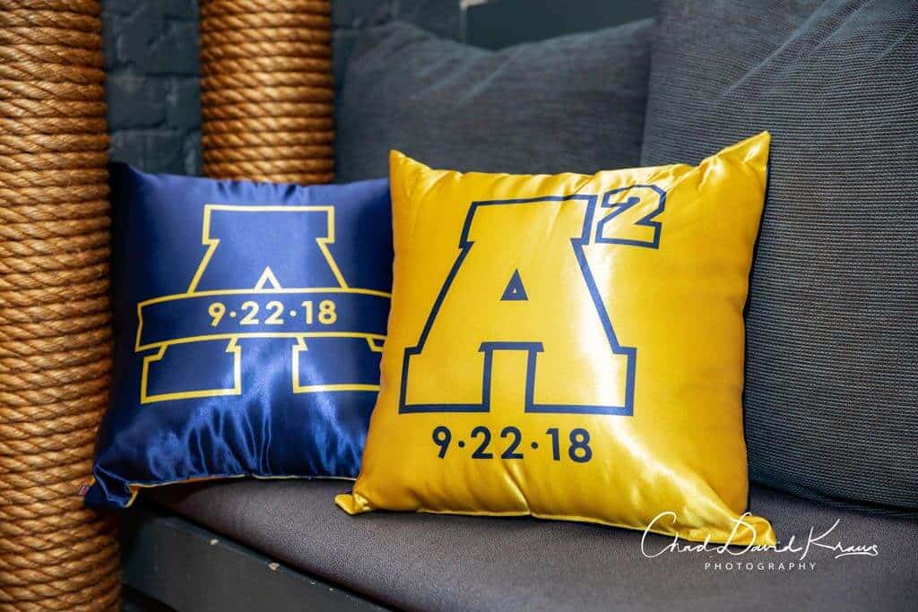 Custom Logo Pillows for Michigan Themed Bar Mitzvah