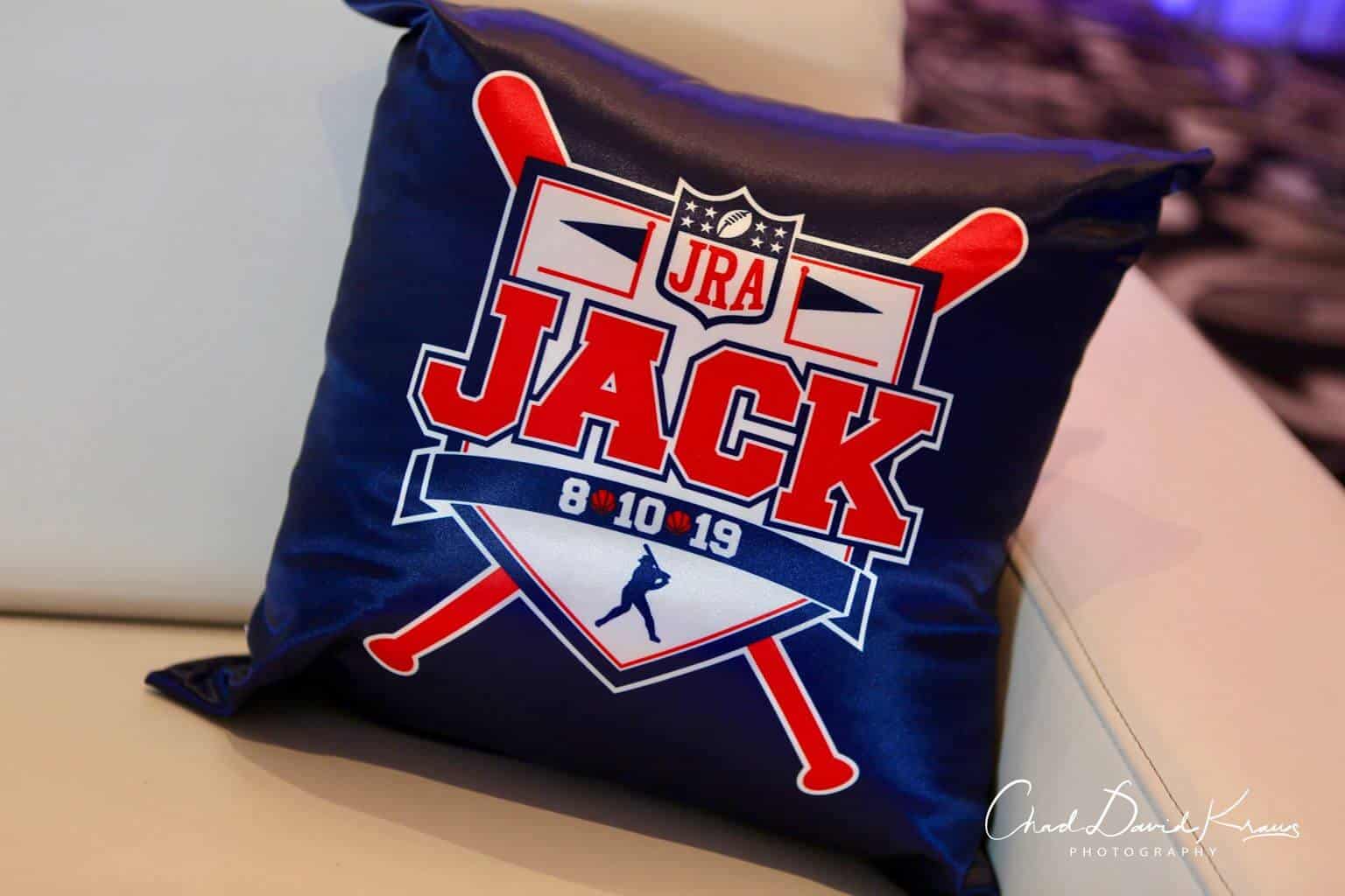 Custom Logo Pillow for Sports Themed Bar Mitzvah