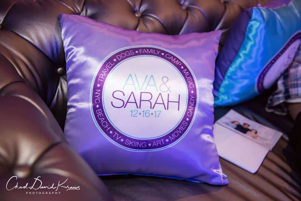 B'not Mitzvah Logo Pillow for Custom Lounge