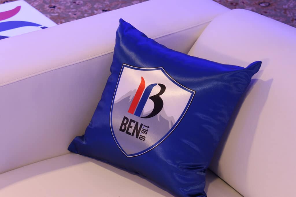 Custom Logo Pillow for Ski Themed Lounge