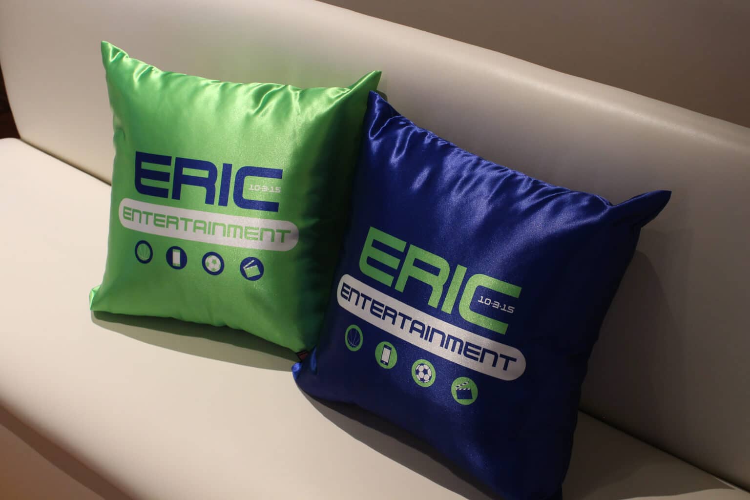 Custom Logo Pillows for Bar Mitzvah Lounge