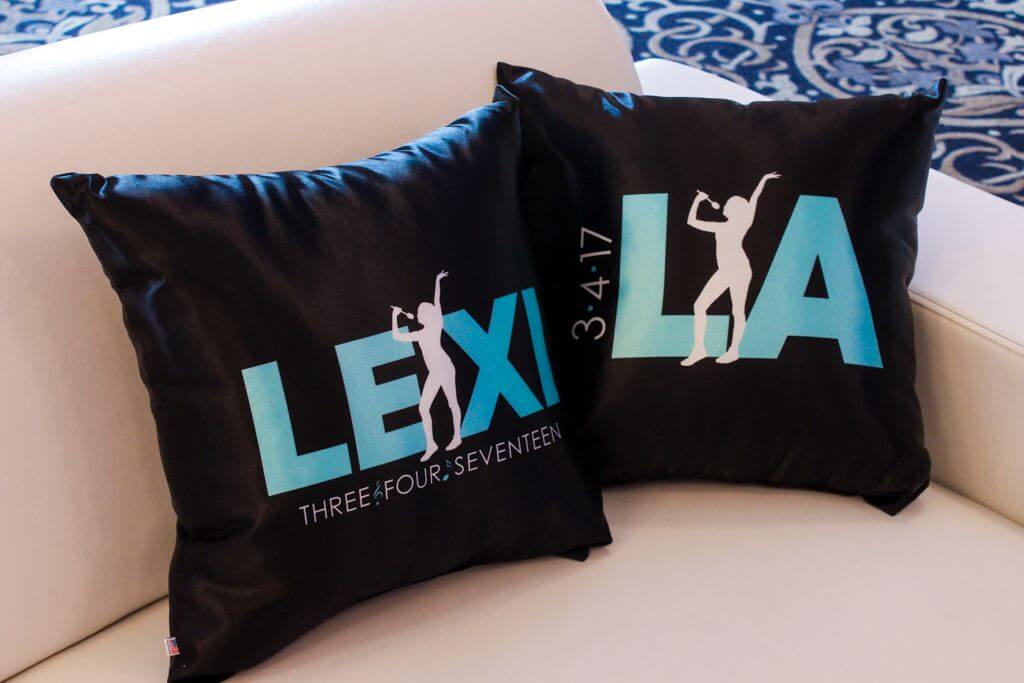 Custom Logo Pillow for Music Themed Bat Mitzvah