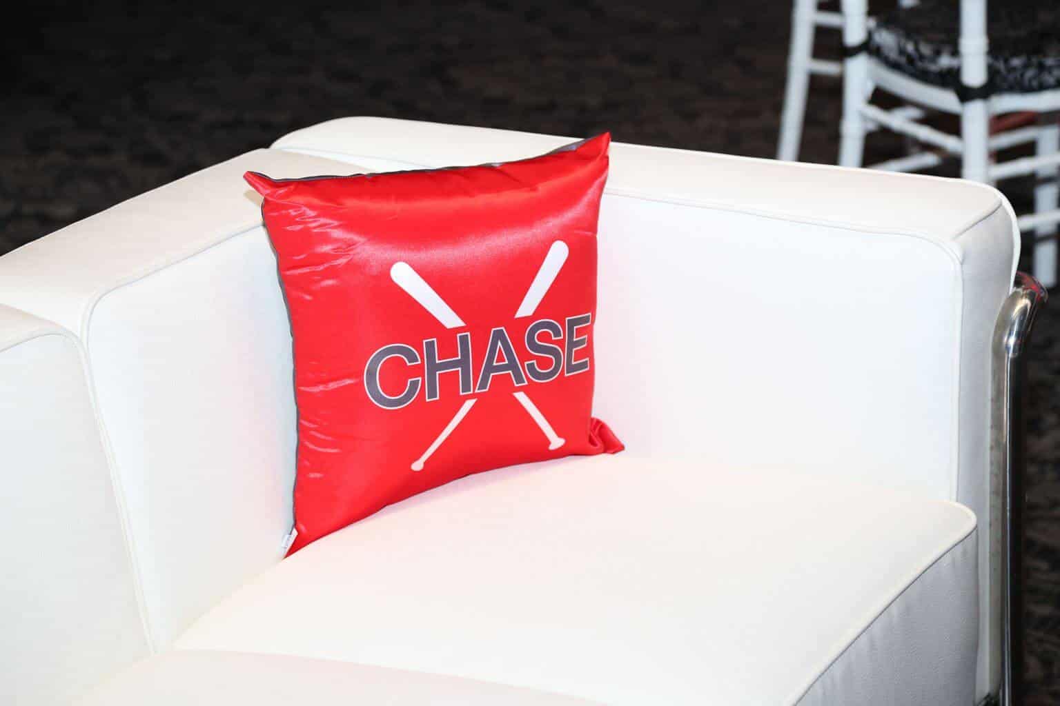 Baseball Themed Bar Mitzvah Pillow with Custom Logo