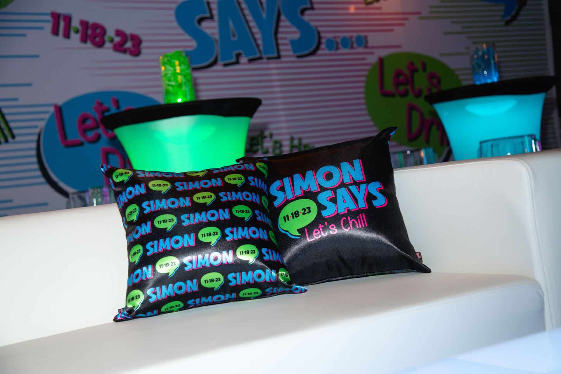 Neon Bat Mitzvah Custom Logo Pillows