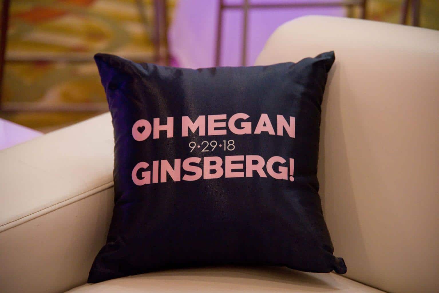 Custom Logo Pillow for Bat Mitzvah Lounge