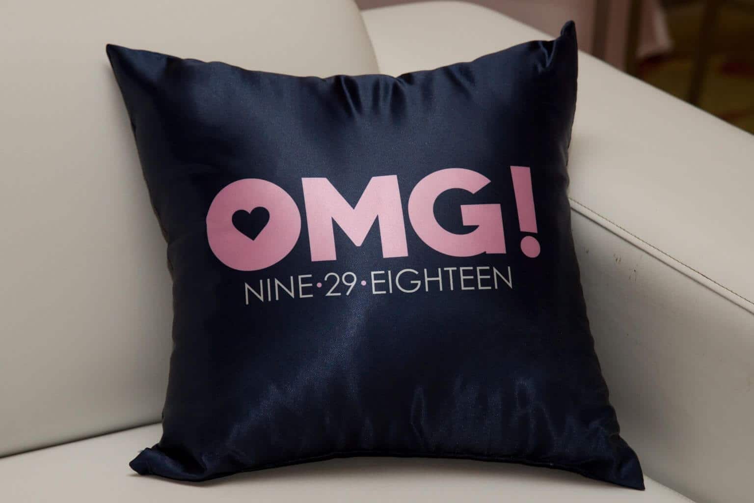 Custom Logo Pillow for Bat Mitzvah Lounge