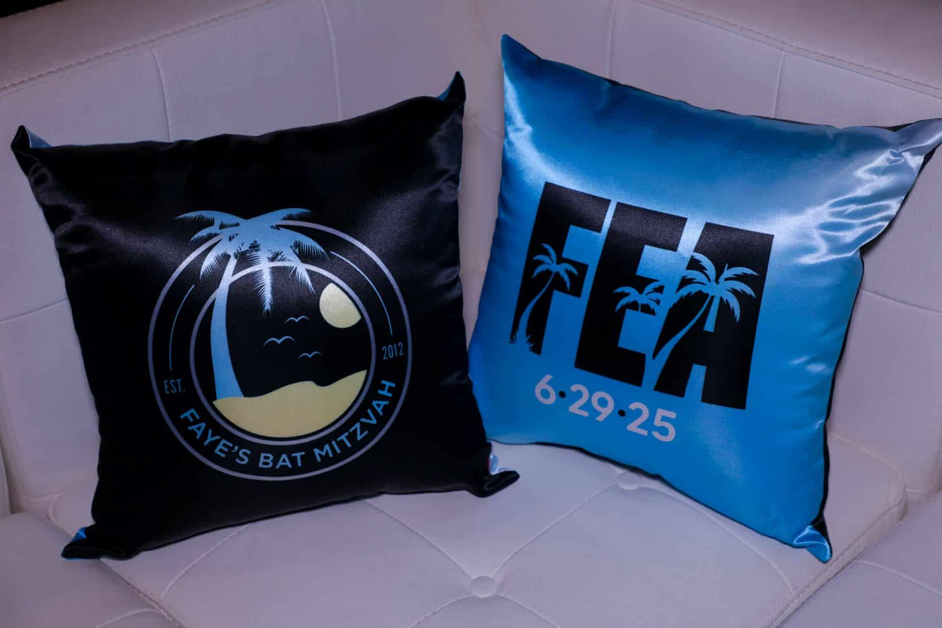 Beach Theme Bat Mitzvah Pillows