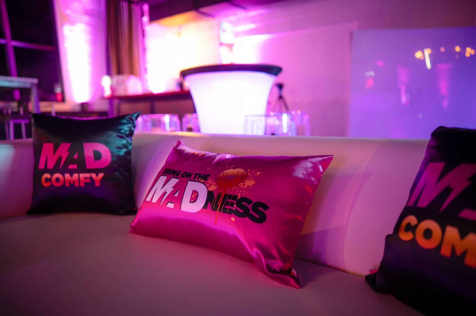 Black, Pink and Gold Custom Logo Pillows