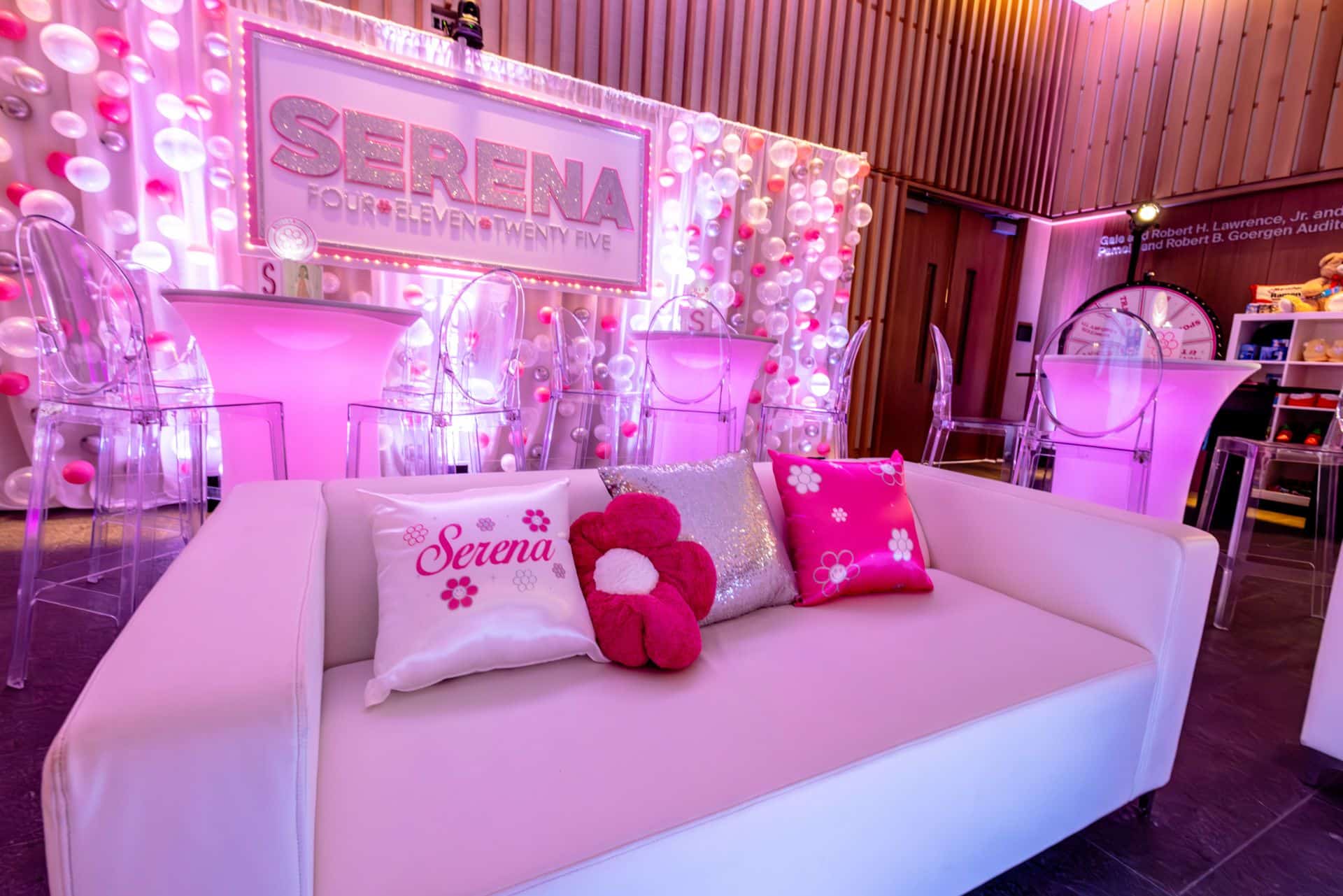 Custom Pillows for a Flower Theme Bat Mitzvah