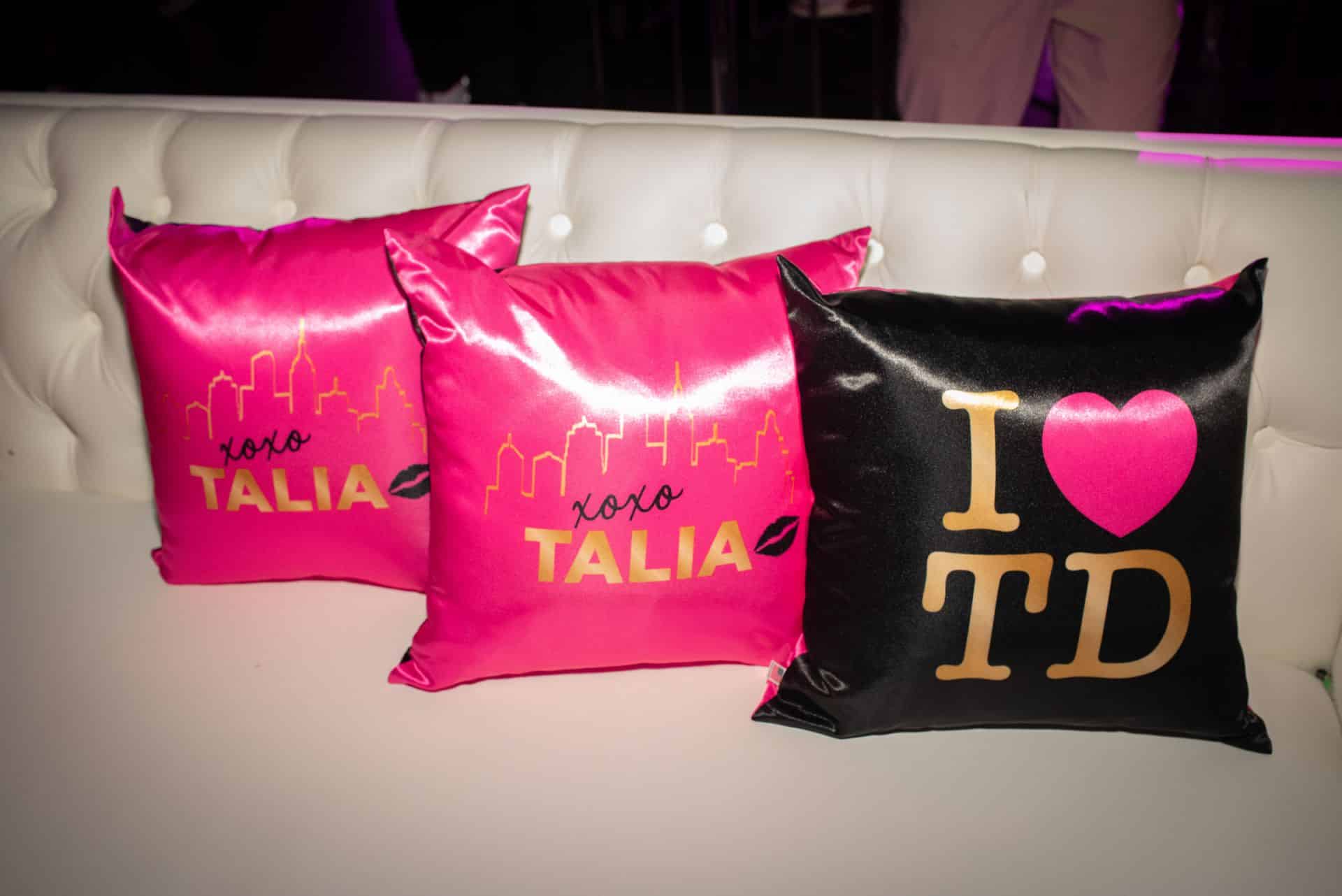 Custom Logo Pillows for NYC Themed Bat Mitzvah