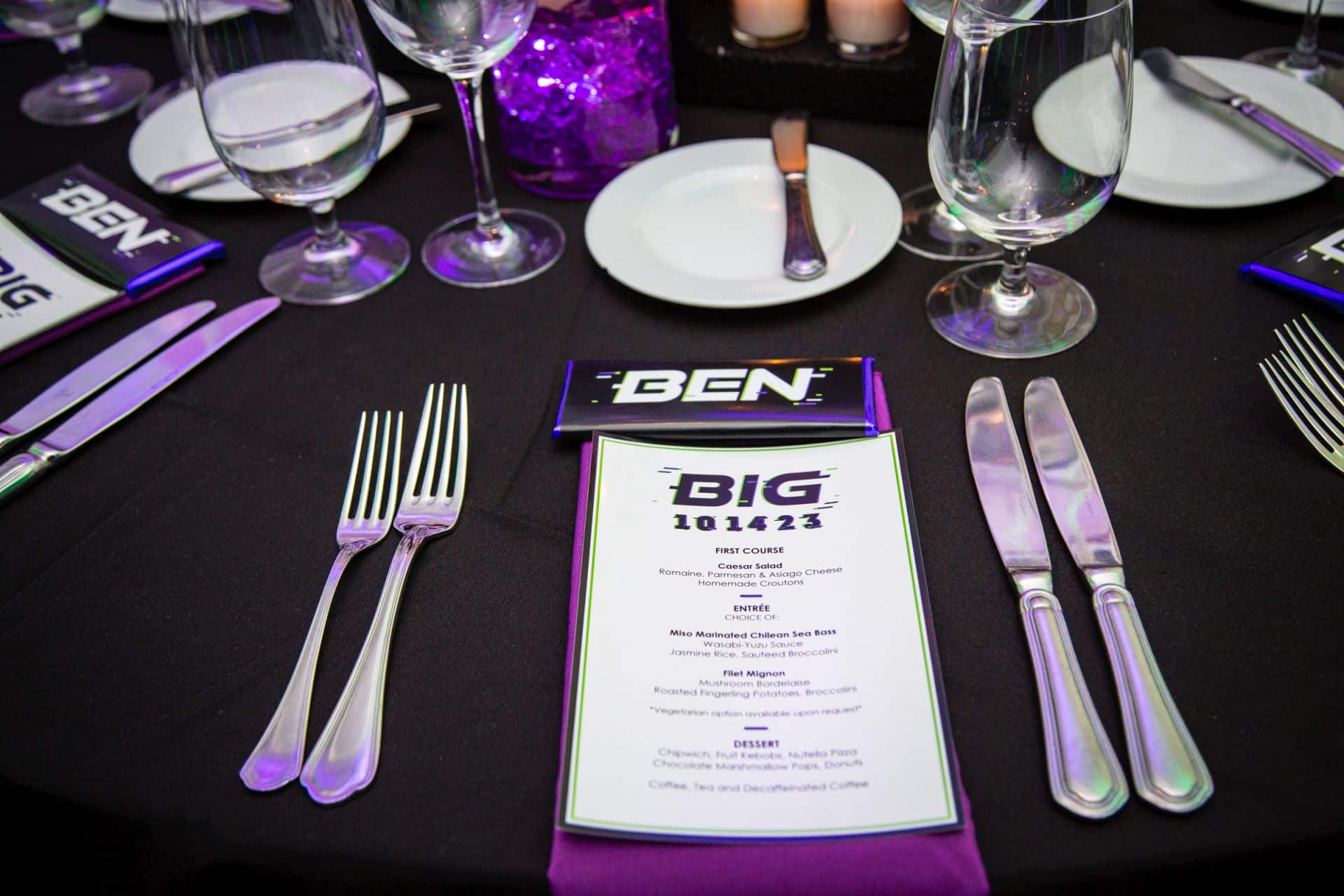 Custom Menus & Logo Hershey Bars for Neon Themed Bar Mitzvah