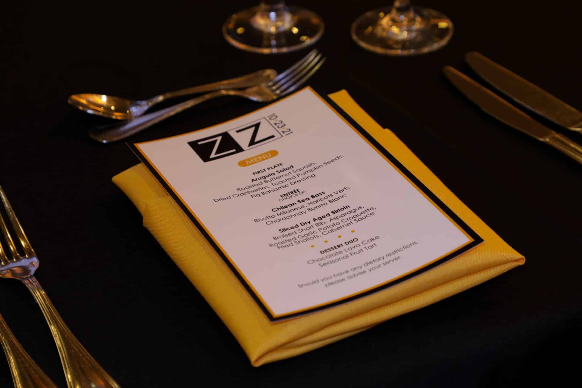 Custom Individual Menu for Bar Mitzvah