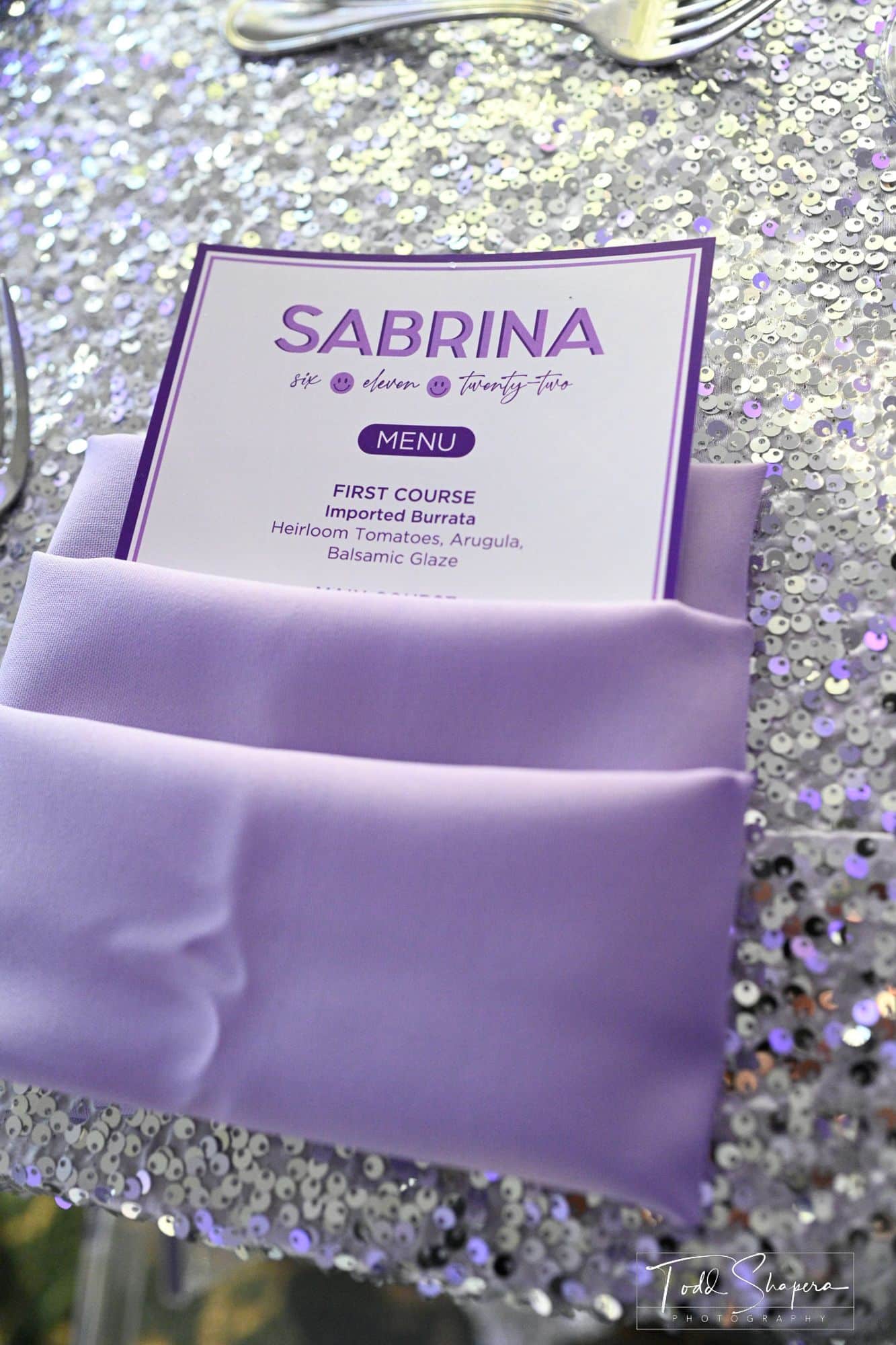 Custom Bat Mitzvah Menu with Logo