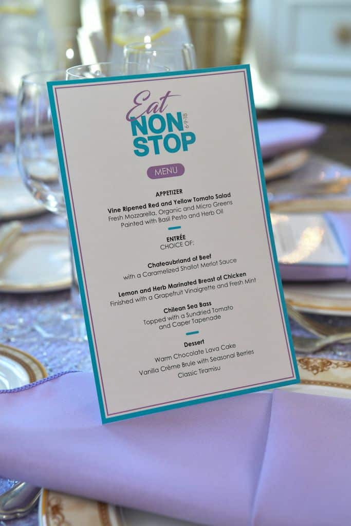 Custom Menu with Logo for Bat Mitzvah
