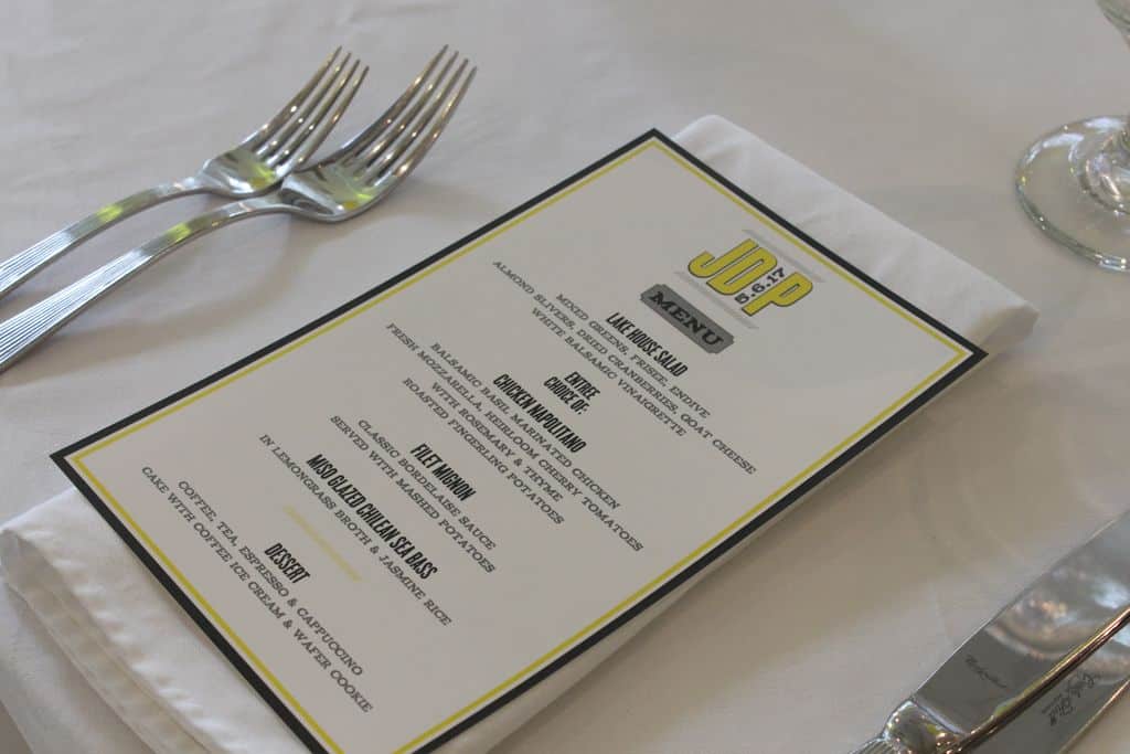 Custom Menu for Bar Mitzvah with Logo