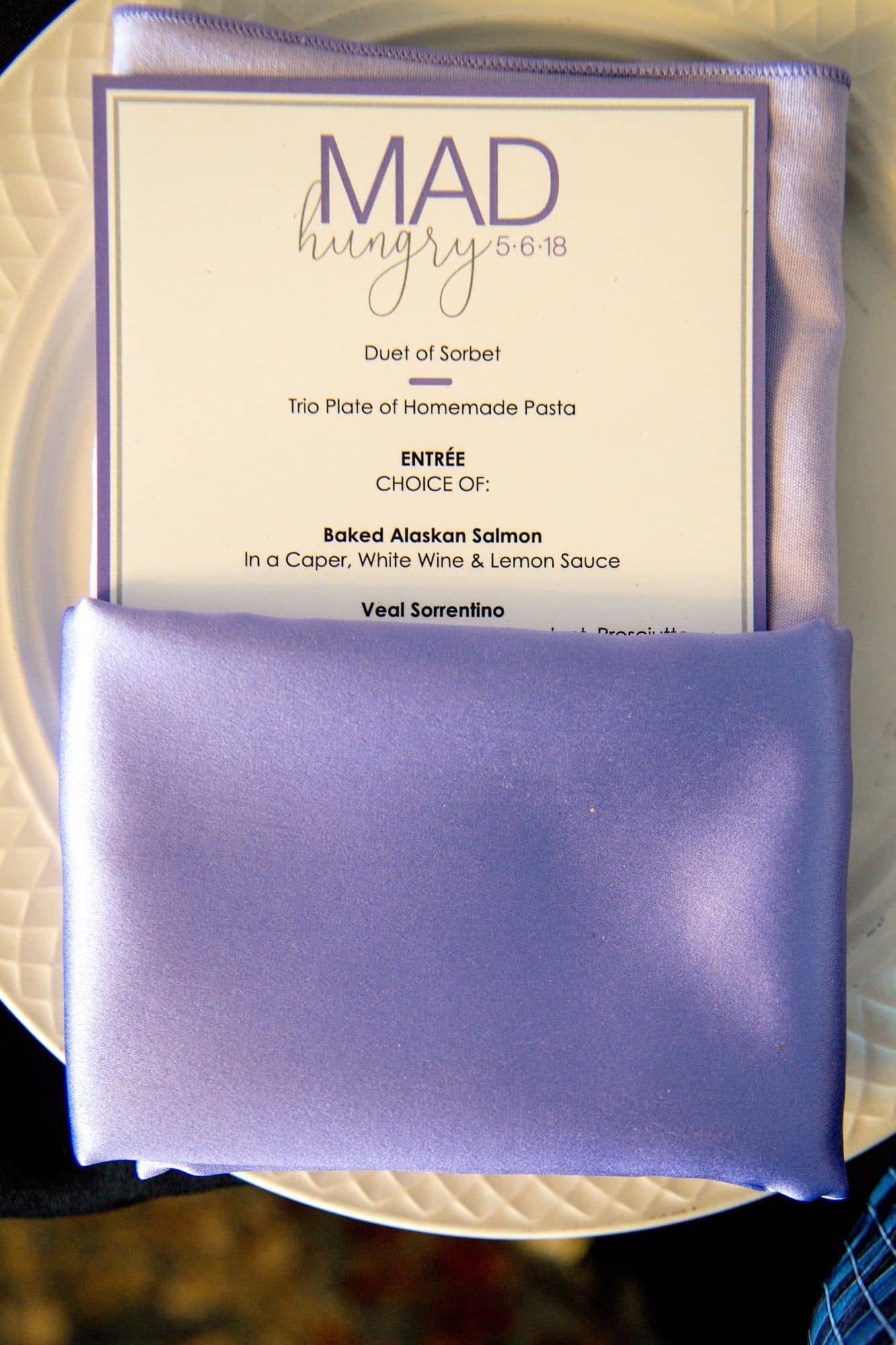 Custom Bat Mitzvah Menu with Logo