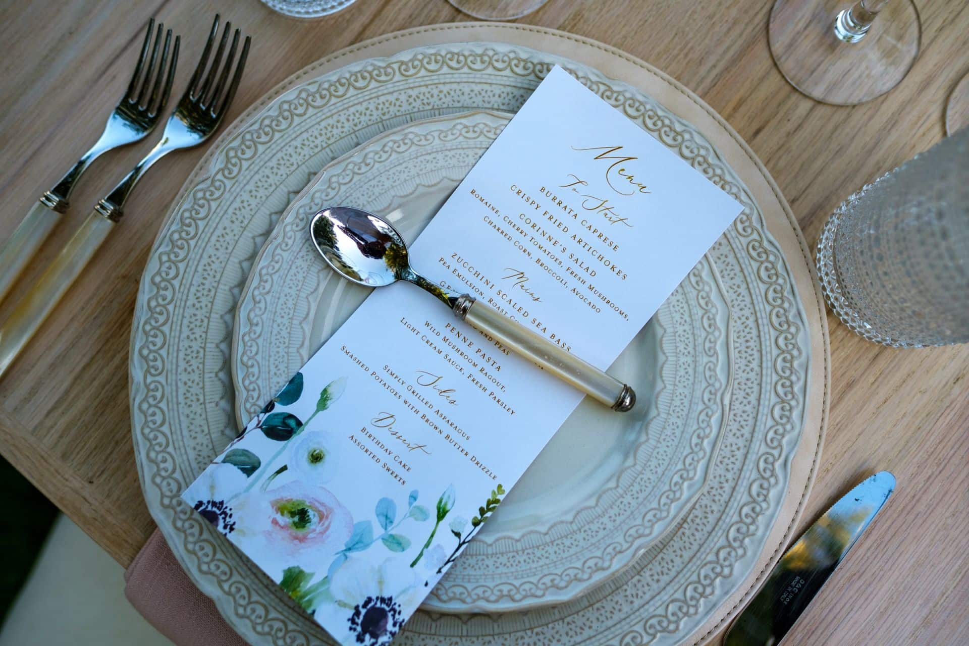 Custom Wedding Menu Design