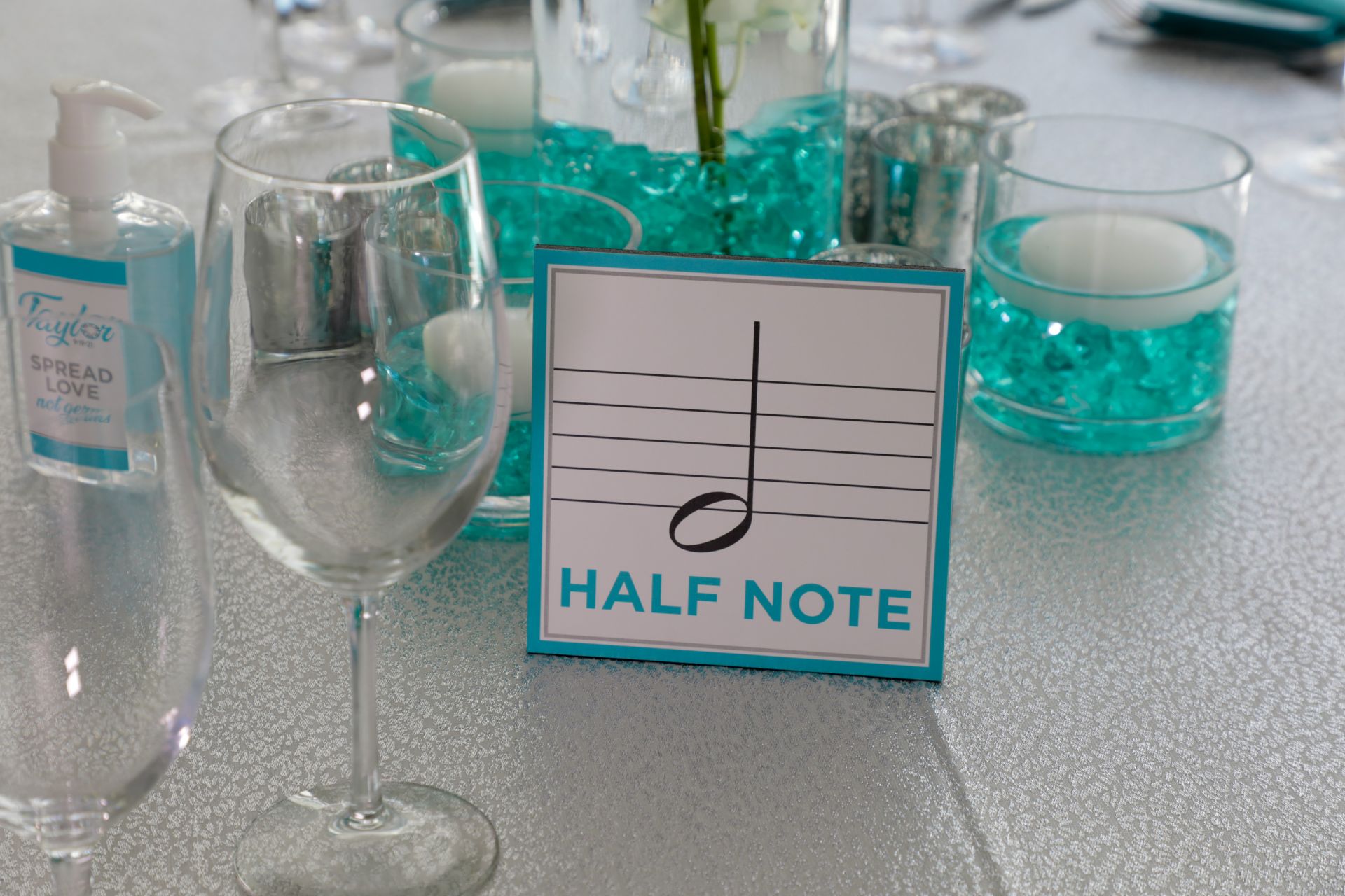 Custom Printed Free Standing Music Note Table Sign for Music Themed Tent Bat Mitzvah