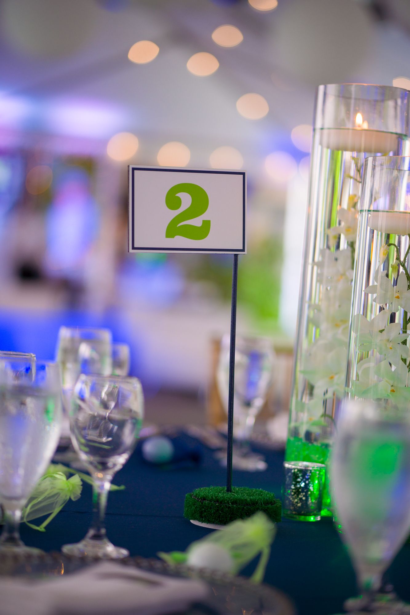 Golf Flag Table Sign with Turf Base