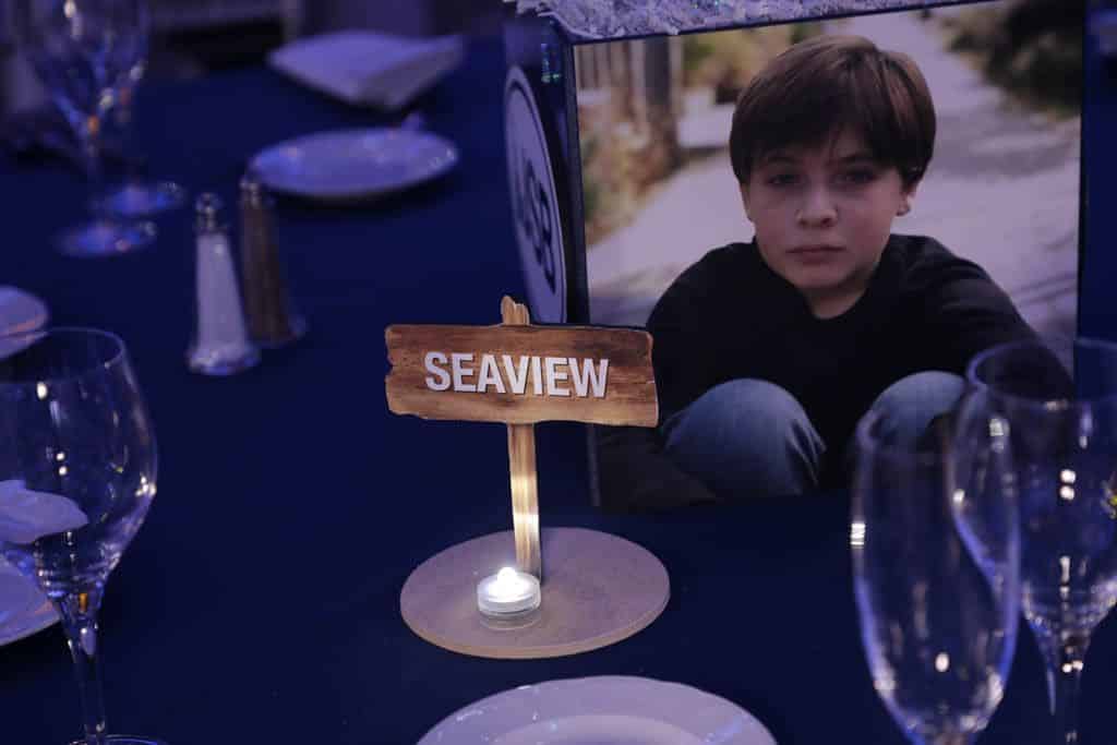 Custom Driftwood Table Sign for Fire Island Themed Bar Mitzvah