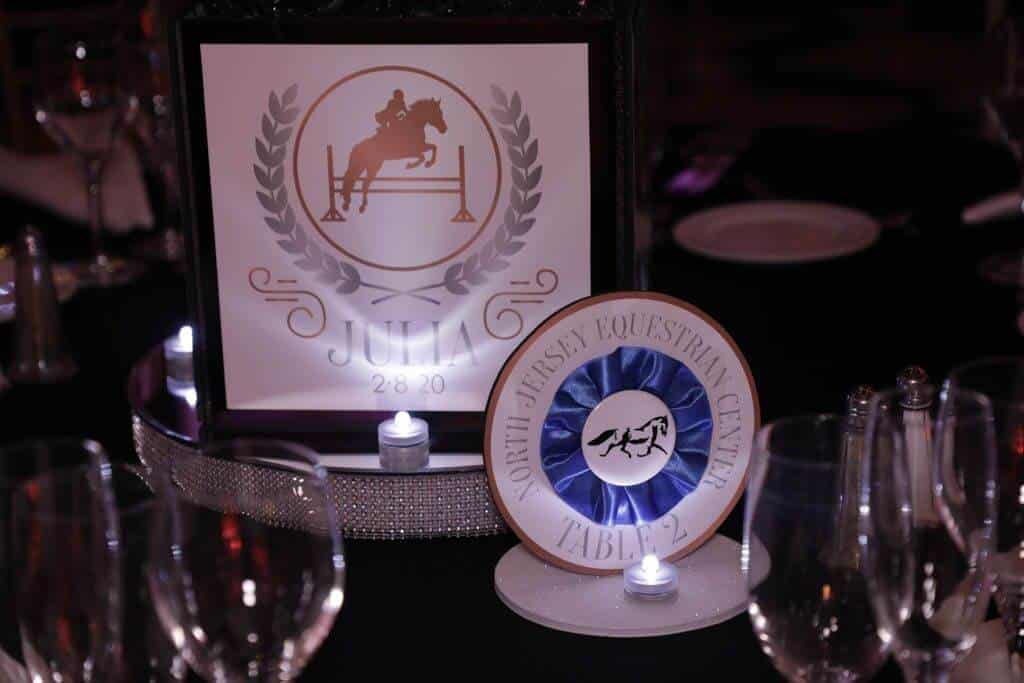 Custom Ribbon Table Sign for Horse Themed Bat Mitzvah