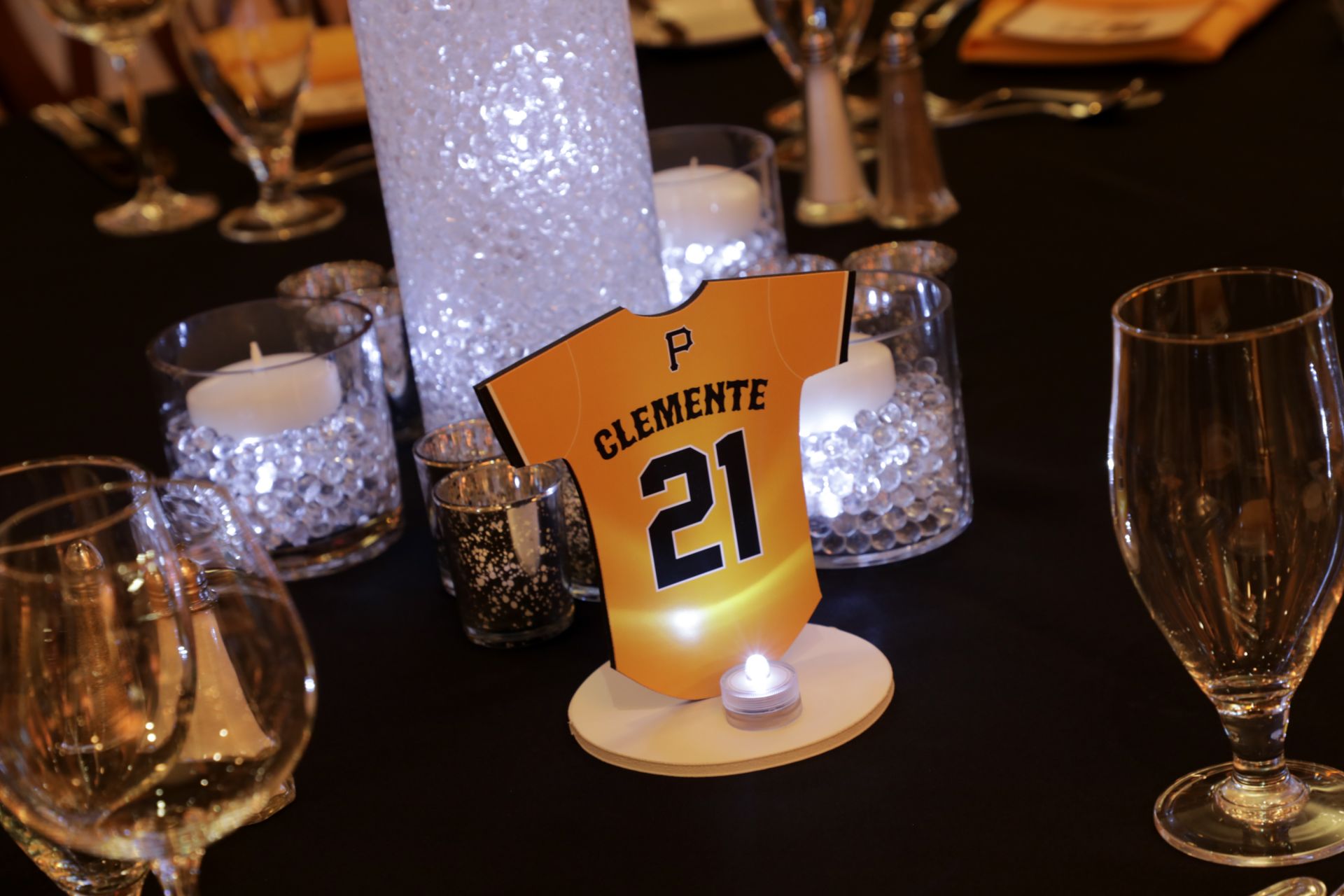 Custom Jersey Table Sign for Yankees Themed Bar Mitzvah